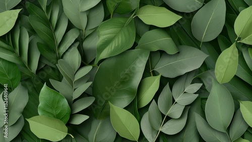 Wallpaper Mural Vibrant green leaves creating a lush, natural background. Perfect for nature-themed projects and designs. Torontodigital.ca