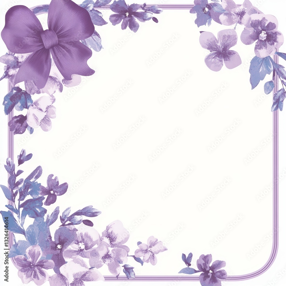A white center illustration has blue flowers scattered all over it A white center illustration has blue flowers scattered all over it