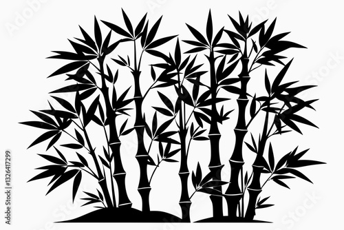 bambus line art silhouette vector illustration