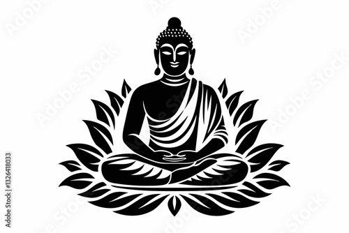 buddha line art silhouette vector illustration