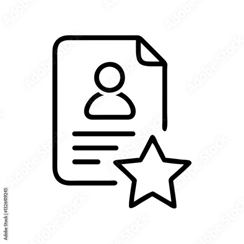 Profile document with star illustration