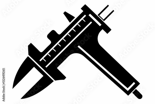 calipers line art silhouette vector illustration