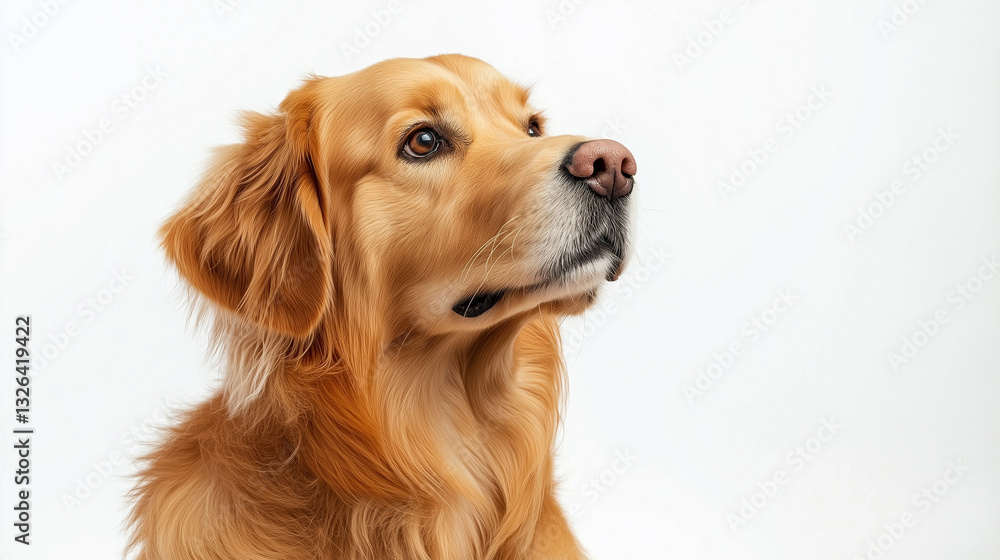 Subtle Elegance of a Golden Retriever's Gentle Stare in Soft Lighting, Embodying Canine Warmth and Simplicity Subtle Elegance of a Golden Retriever's Gentle Stare in Soft Lighting, Embodying Canine Warmth and Simplicity