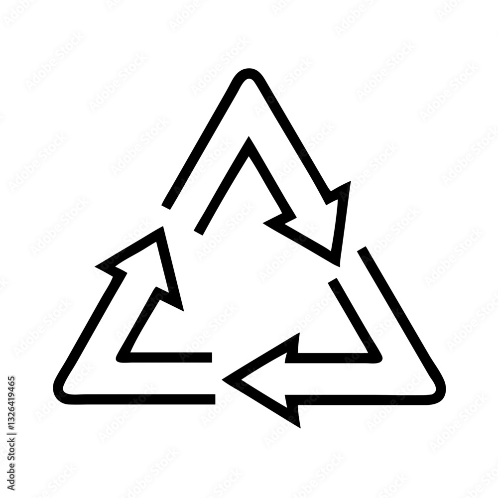 Recycle symbol with arrows on white background Recycle symbol with arrows on white background