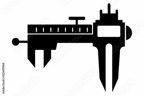 calipers line art silhouette vector illustration