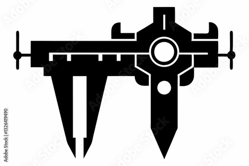calipers line art silhouette vector illustration