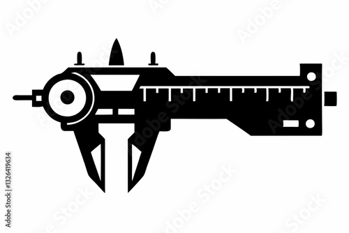calipers line art silhouette vector illustration