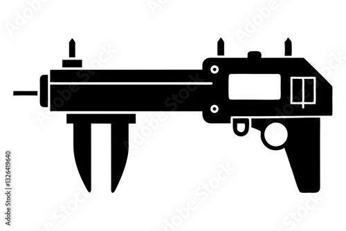 calipers line art silhouette vector illustration