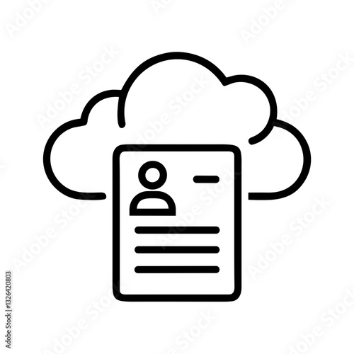 Document with user profile inside a cloud