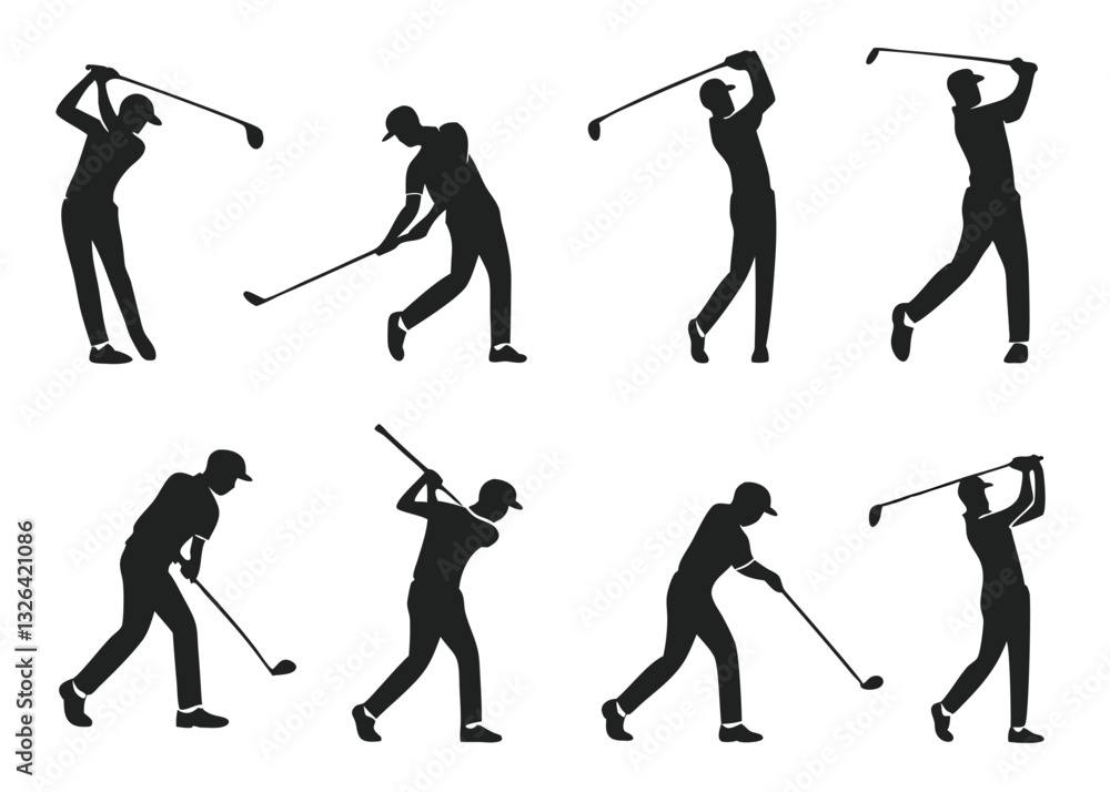 Naklejka premium Golf player silhouette vector