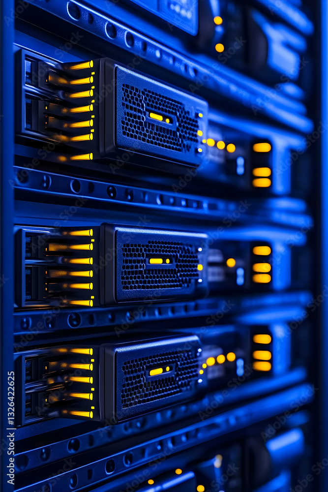 Server rack with illuminated components Server rack with illuminated components