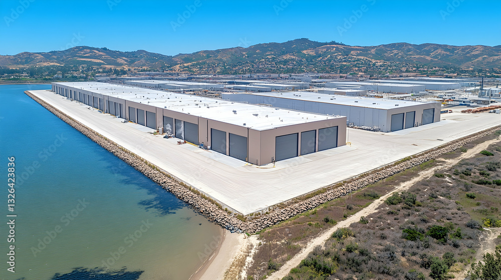 Fototapeta premium Industrial waterfront facilities