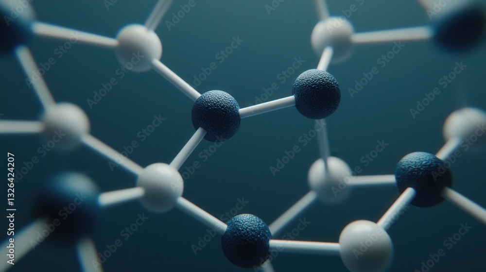 Molecular Structure Representation with Blue and White Atoms Molecular Structure Representation with Blue and White Atoms