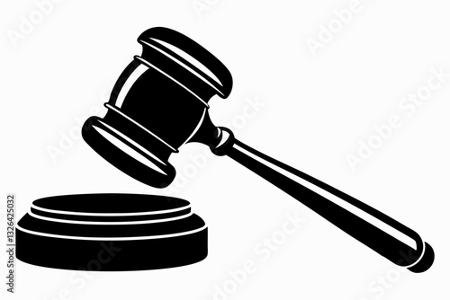 judge gavel line art silhouette vector illustration