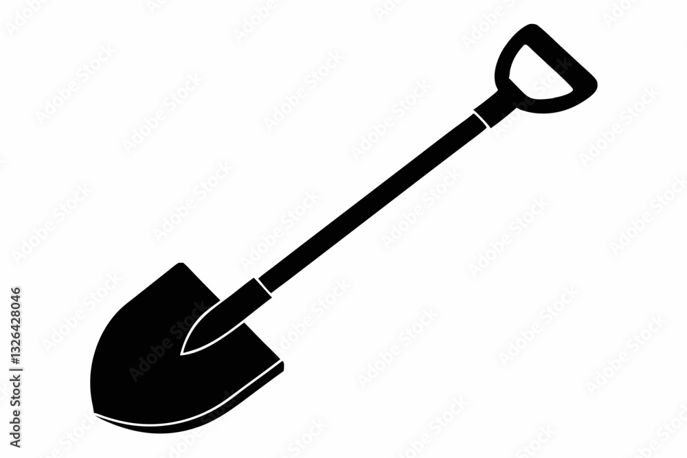 shovel line art silhouette vector illustration shovel line art silhouette vector illustration