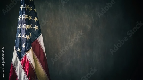 American Flag Tribute: Red White and Blue on Dark Backdrop 