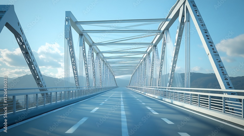 Obraz premium 3d model of smart bridge's structural data safety indicators