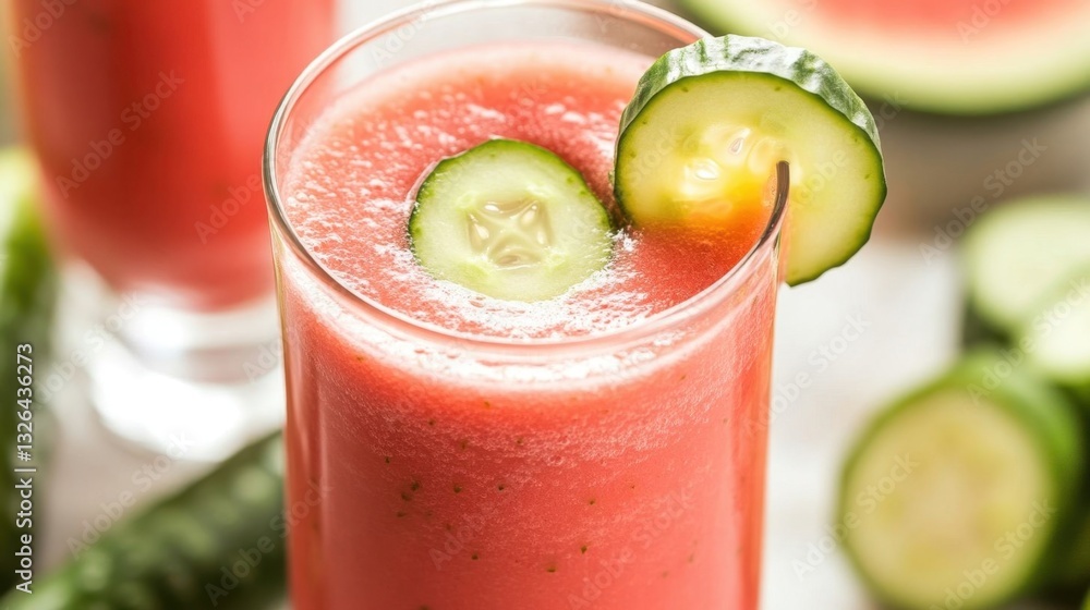 Refreshing keto watermelon cucumber smoothie. Refreshing keto watermelon cucumber smoothie.