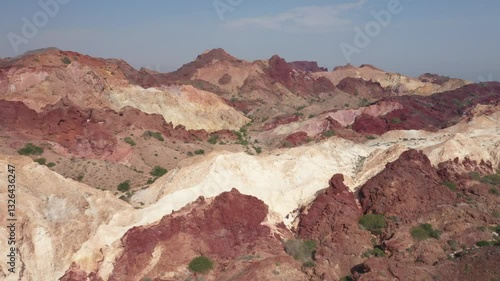 Magnificent rocks of Iranian Hormuz island in Persian gulf
