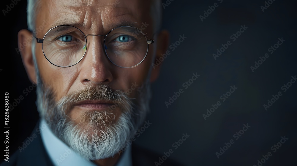 A man with glasses and a beard A man with glasses and a beard