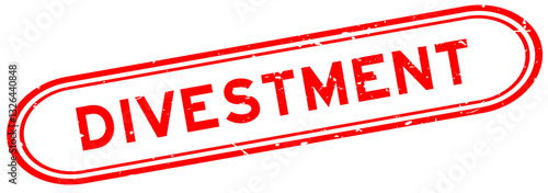 Grunge red divestment word rubber seal stamp on white background