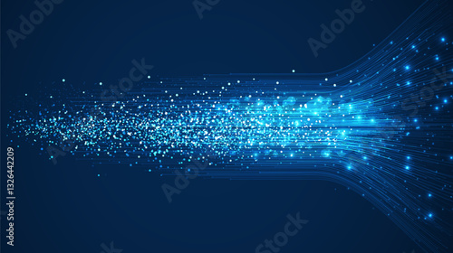 Big data visualization. Social network, financial analysis of complex databases. Data mining. Vector technology background. Information analytics concept.