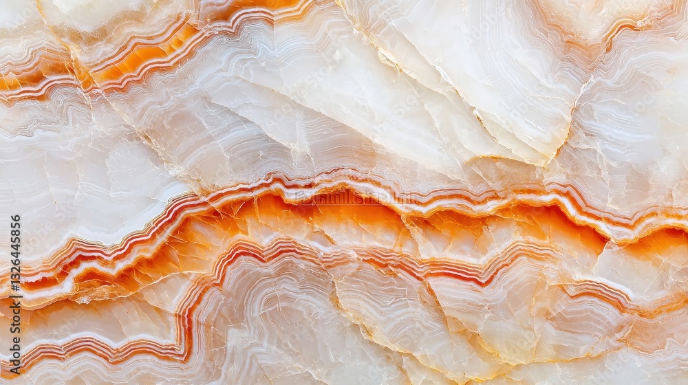 Intricate Patterns of Orange and White Onyx Stone Background Intricate Patterns of Orange and White Onyx Stone Background