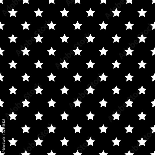 White Star Seamless Pattern Design Background