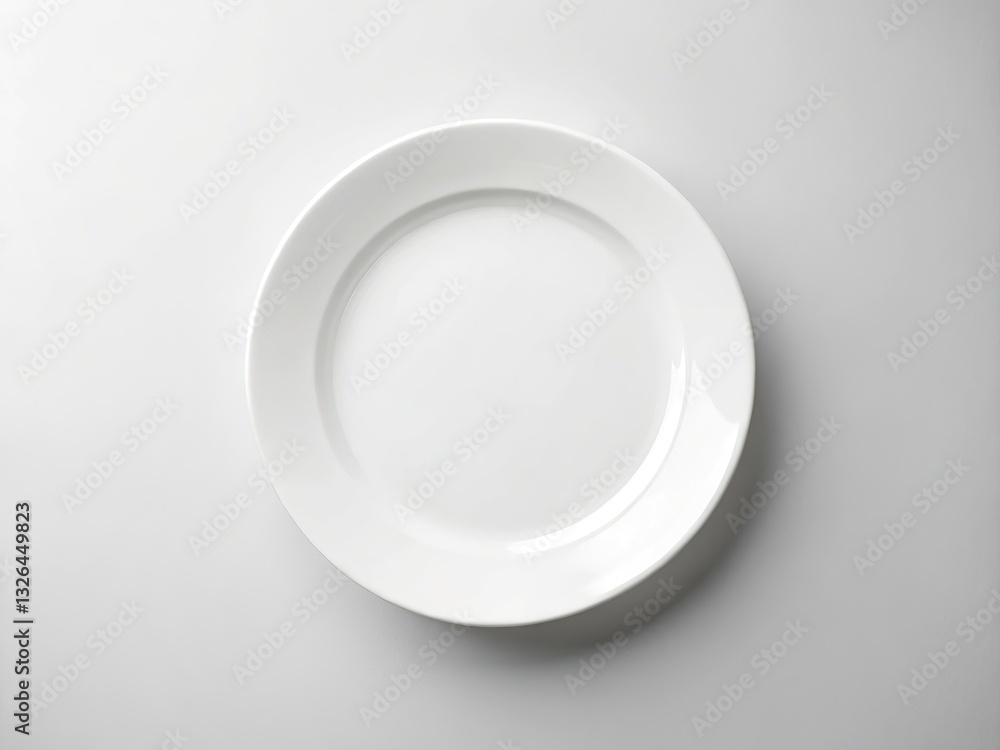 Empty white plate mockup, perfect for showcasing food art.  Endless design possibilities.