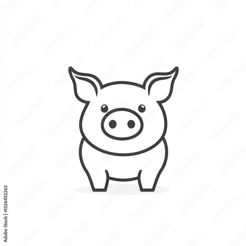 Adorable Piglet Minimalist Line Art Design, Perfect for Branding or Illustration Projects. A Cute and Simple Logo Idea Adorable Piglet Minimalist Line Art Design, Perfect for Branding or Illustration Projects. A Cute and Simple Logo Idea
