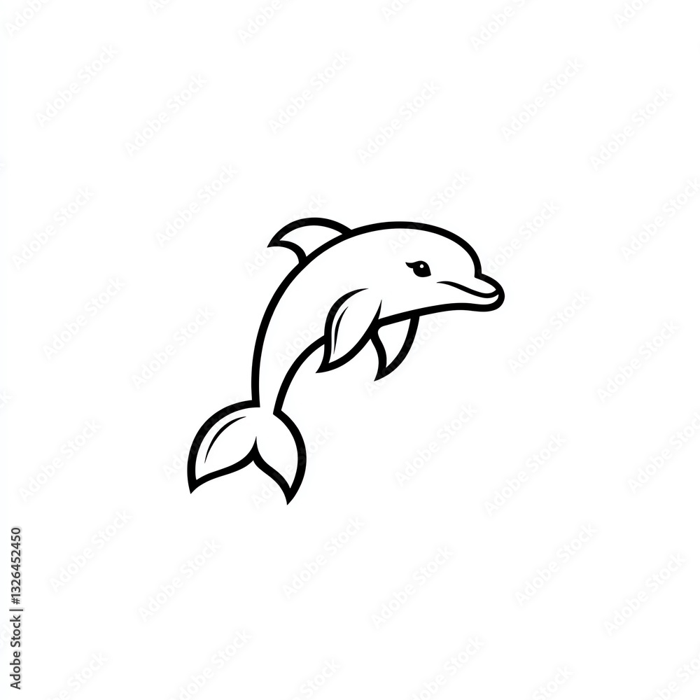 Elegant Minimalist Dolphin Logo Design A sleek black line art illustration of a dolphin leaping gracefully against a pure white background. Elegant Minimalist Dolphin Logo Design A sleek black line art illustration of a dolphin leaping gracefully against a pure white background.