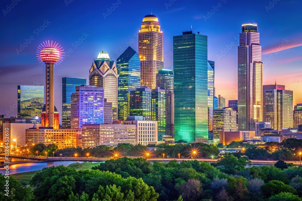 custom made wallpaper toronto digitalCityscape grandeur: Dallas's iconic skyline unfolds.