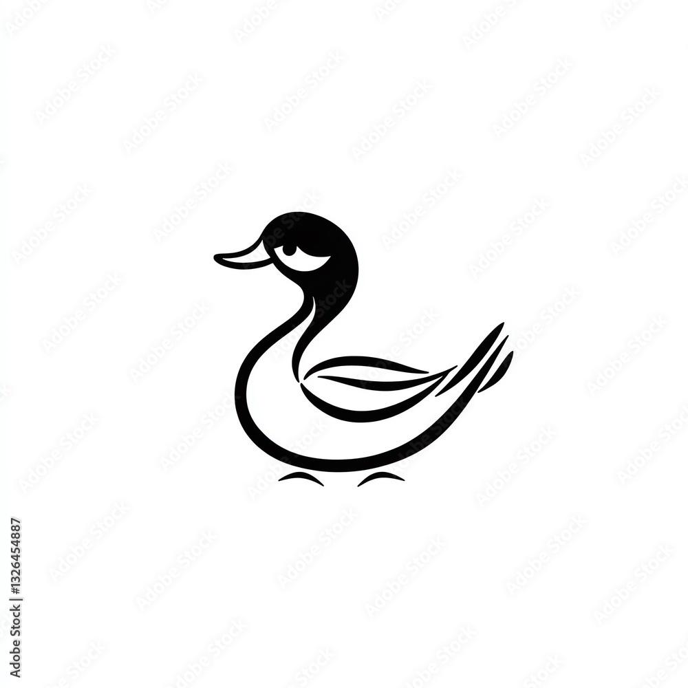 Elegant Minimalist Mallard Duck Logo Design A Simple Black Line Illustration of a Graceful Waterfowl Elegant Minimalist Mallard Duck Logo Design A Simple Black Line Illustration of a Graceful Waterfowl