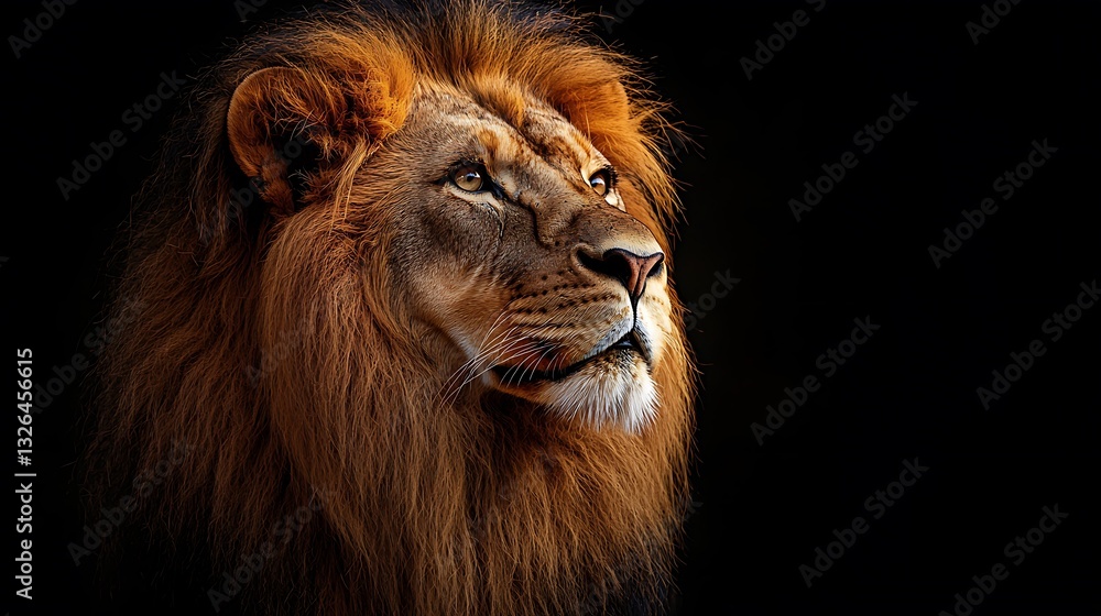 Obraz premium Majestic Male Lion Portrait African Wildlife King of the Jungle