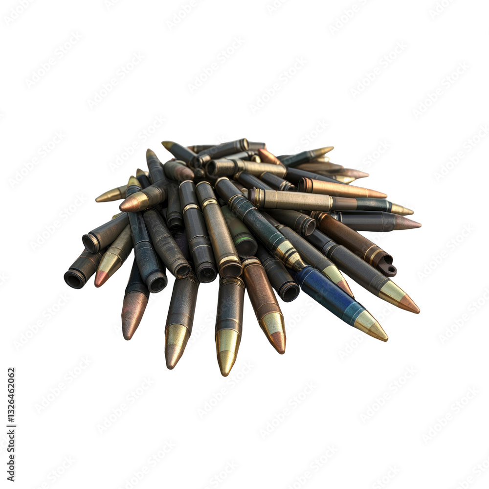 Pile of Spent Ammunition Casings - 3D Render Pile of Spent Ammunition Casings - 3D Render