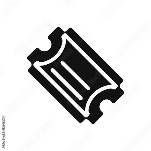 Concert or Movie Ticket Icon in Silhouette Vector Style