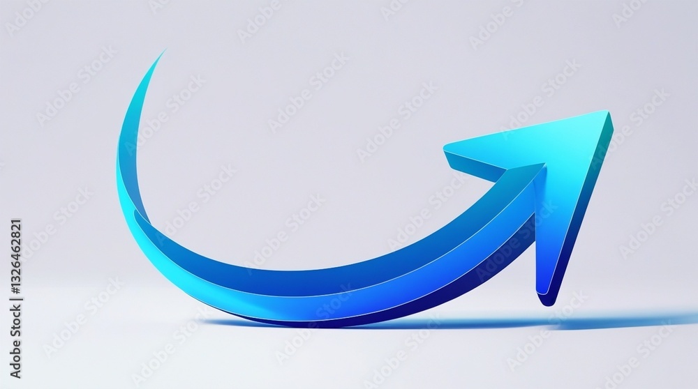 The design features a modern, dynamic curved arrow with a gradient color transition, a clean, minimalist design, and a plain white background, showcasing the vibrant blue gradient. The design features a modern, dynamic curved arrow with a gradient color transition, a clean, minimalist design, and a plain white background, showcasing the vibrant blue gradient.
