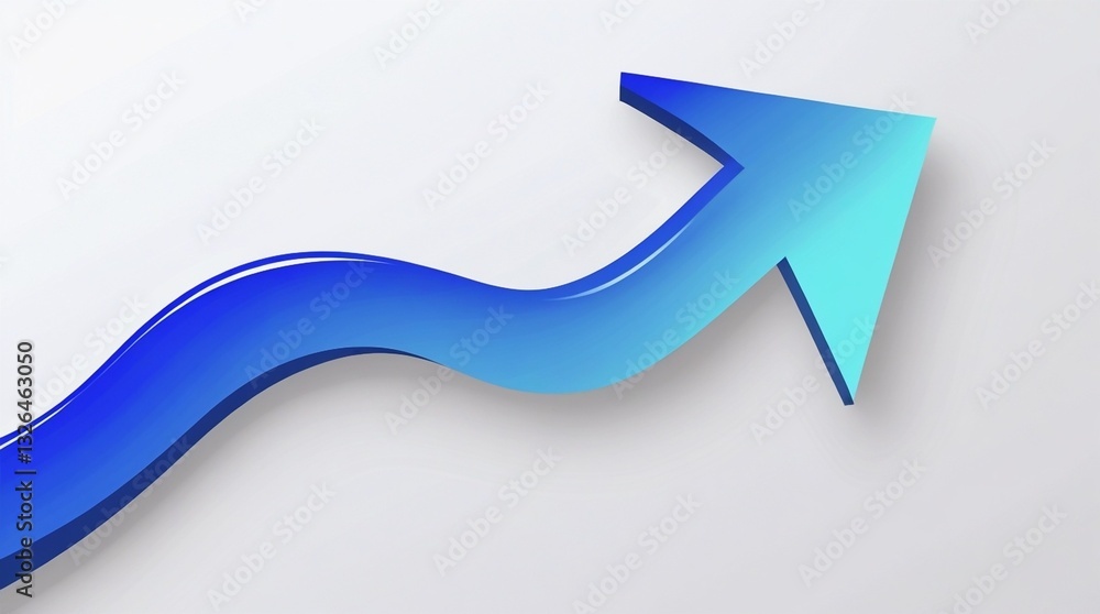 The design features a modern, dynamic curved arrow with a gradient color transition, a clean, minimalist design, and a plain white background, showcasing the vibrant blue gradient. The design features a modern, dynamic curved arrow with a gradient color transition, a clean, minimalist design, and a plain white background, showcasing the vibrant blue gradient.