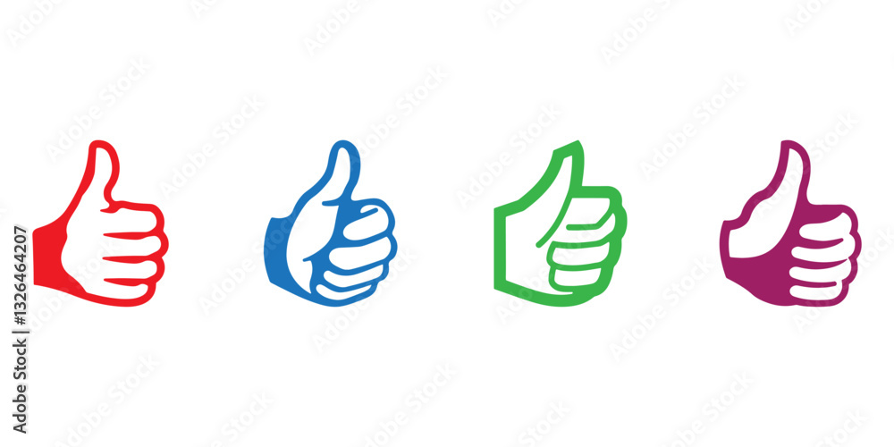 Obraz premium Professional Thumbs Up Logo Icons Silhouette Vector Illustration