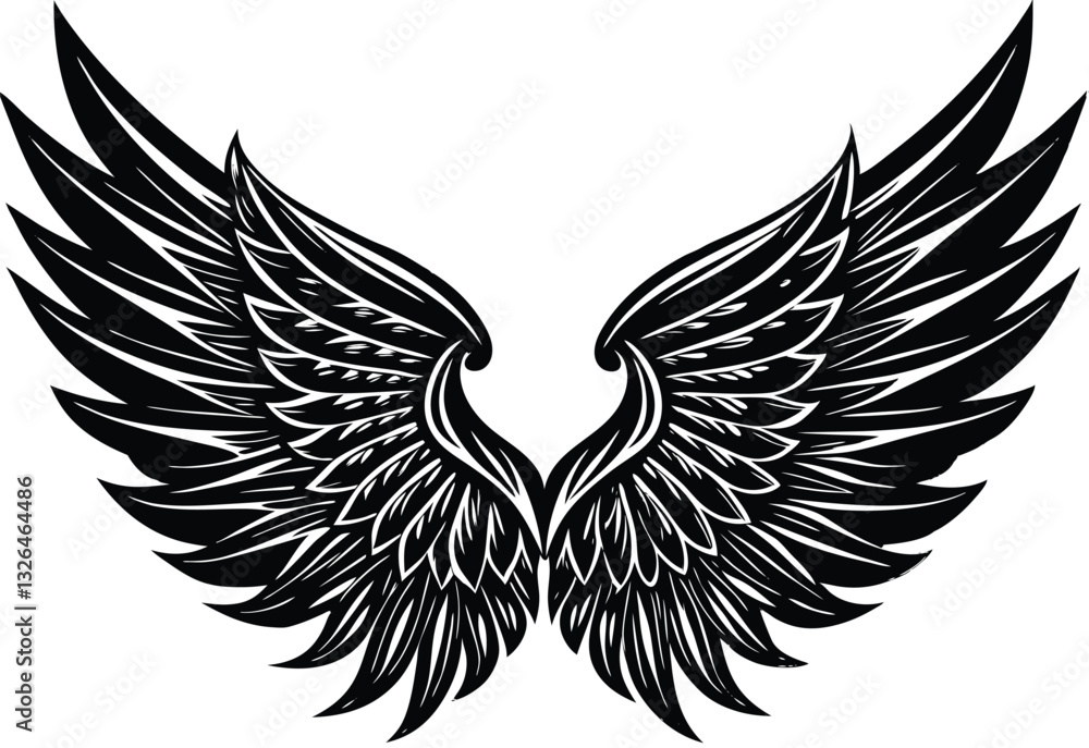 Obraz premium Wings – Elegant Feathered Symbol of Freedom, Flight & Spirituality