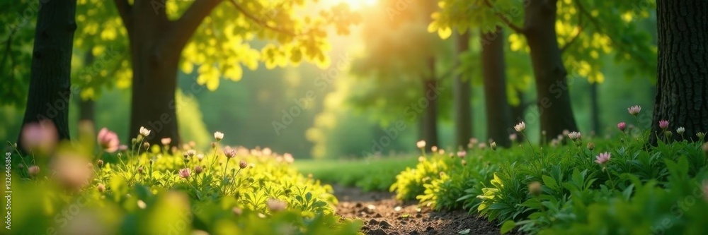 Fototapeta premium Business leader in scenic park advocates eco-friendly practices , nature, clean environment, green