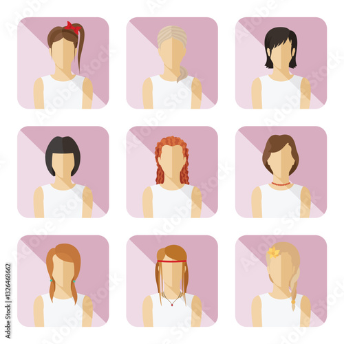 Set of vector casual characters in flat design.