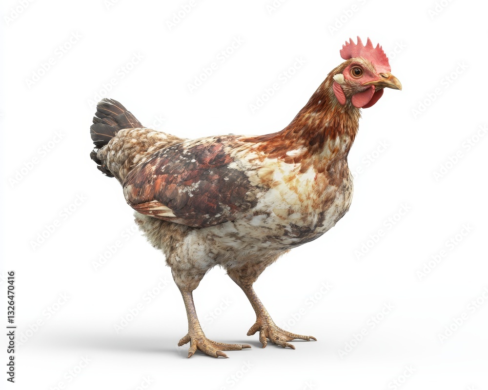 Fototapeta premium A Realistic Image of a Chicken with Distinctive Features