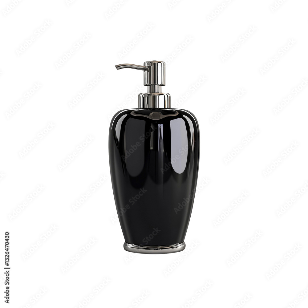 Obraz premium Elegant Black Ceramic Soap Dispenser with Chrome Pump
