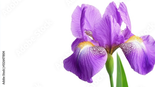 Vibrant Close-Up of Purple Iris Flower with Elegant Petals