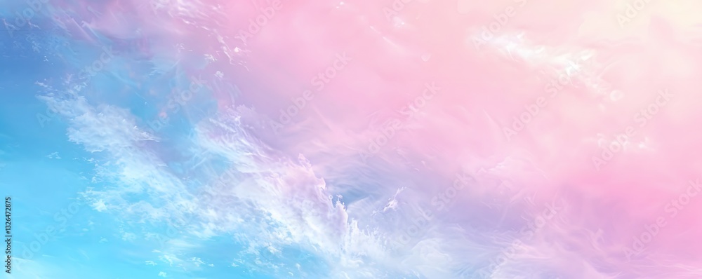Fototapeta premium A pink and blue sky with clouds