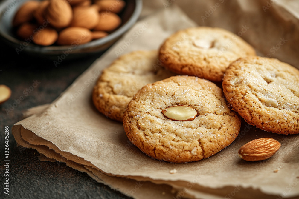 Almond cookies without sugar on kraft paper Almond cookies without sugar on kraft paper