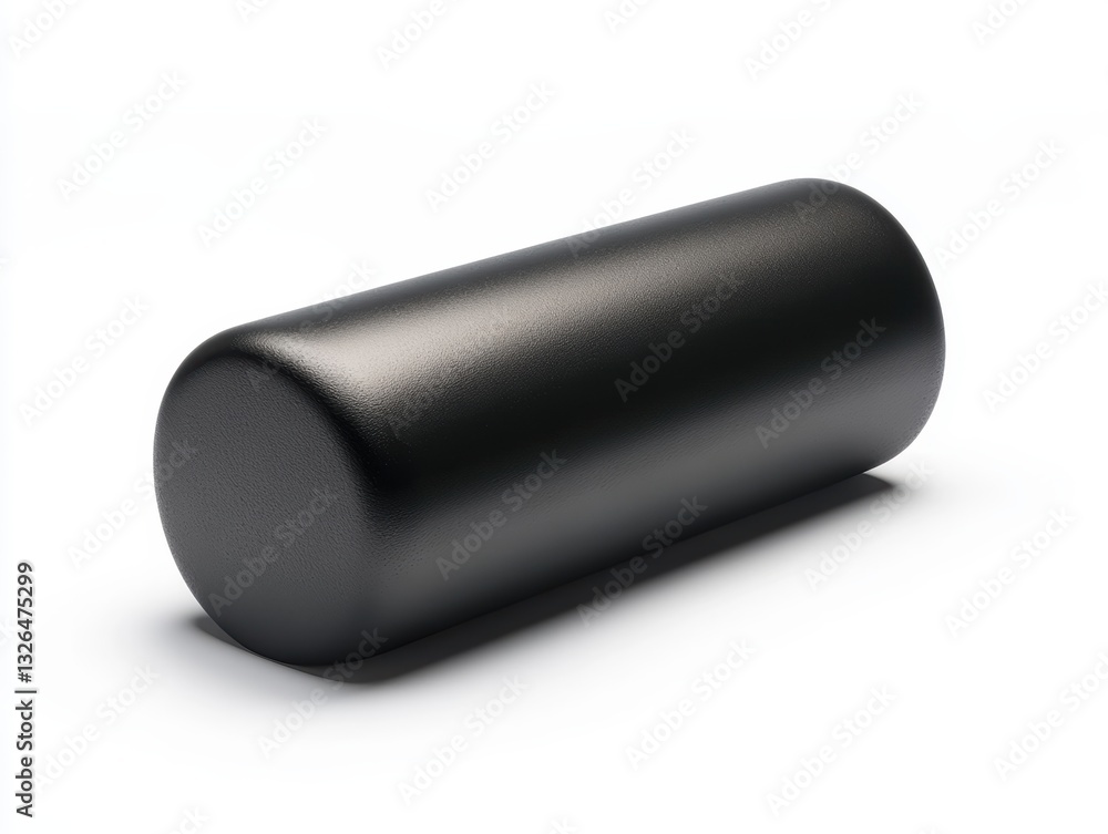 Black cylindrical object, isolated background. Black cylindrical object, isolated background.