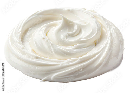 White Cosmetic Cream Texture Isolated on Transparent Background