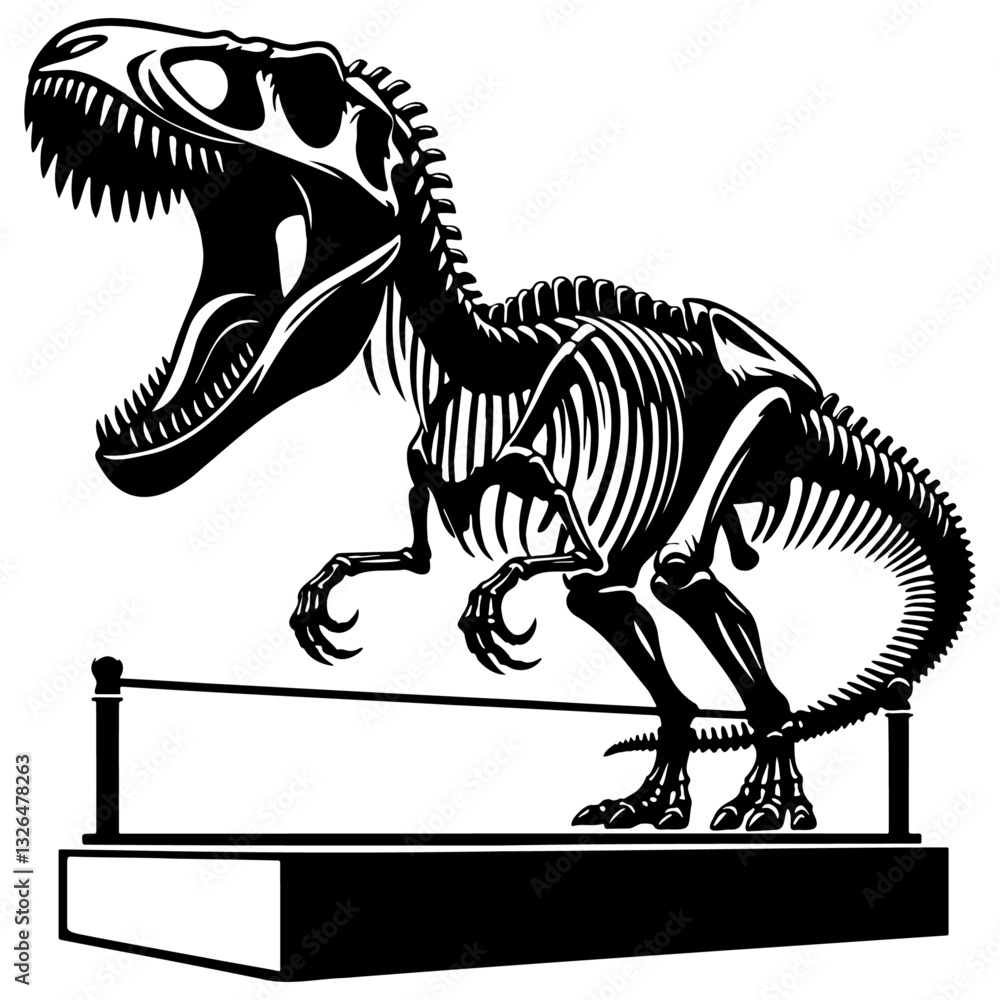 Dinosaur Tyrannosaurus Rex Bones Silhouette. Dinosaur Tyrannosaurus Rex Bones Silhouette.